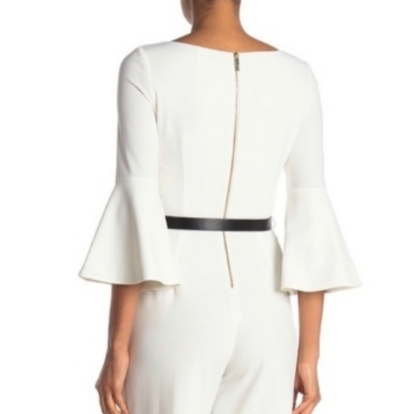 Calvin Klein white  jumpsuit with black belt - Picture 2 of 6